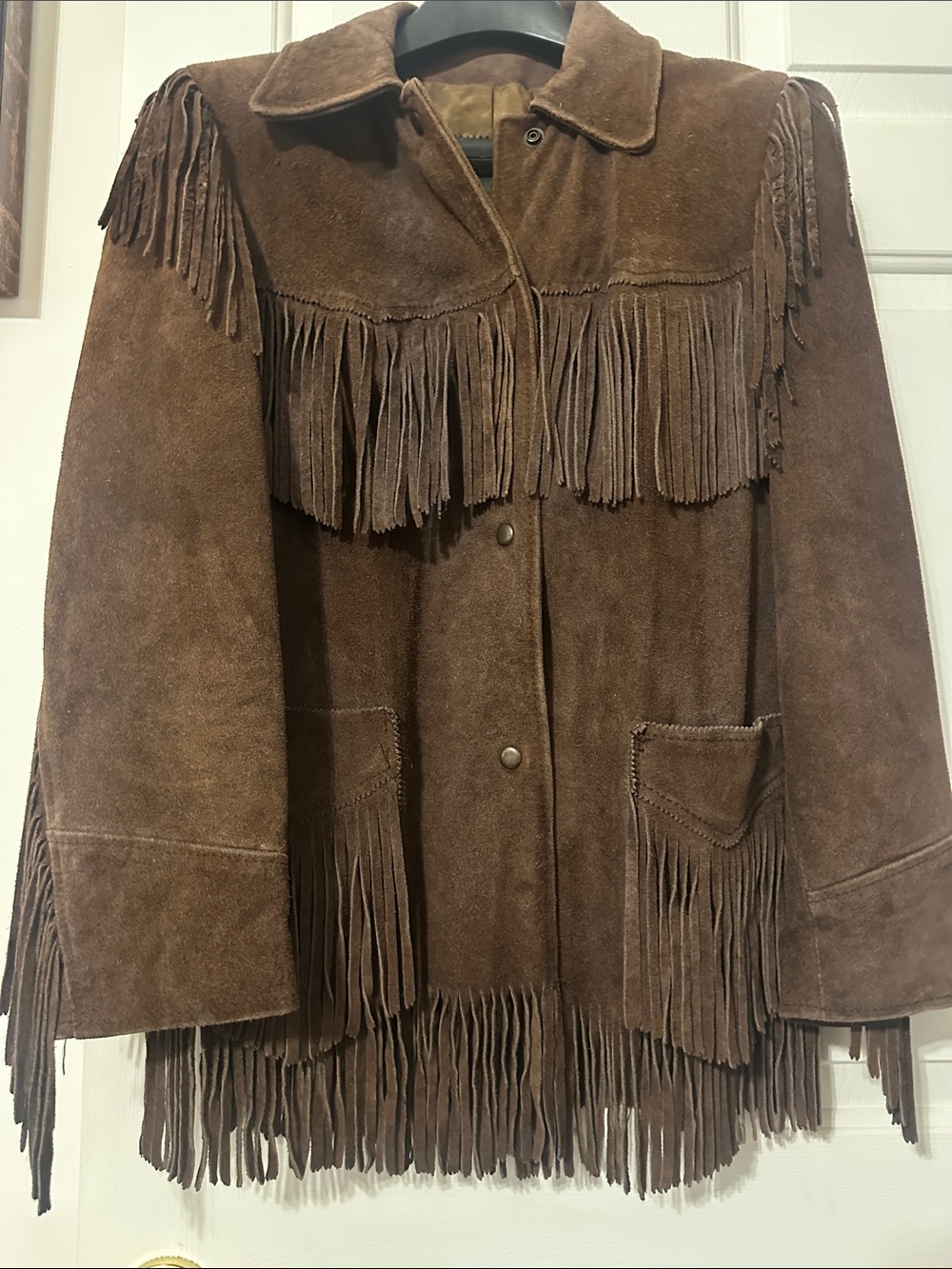 Vintage The Tannery Suede Fringe Jacket - Dark Brown